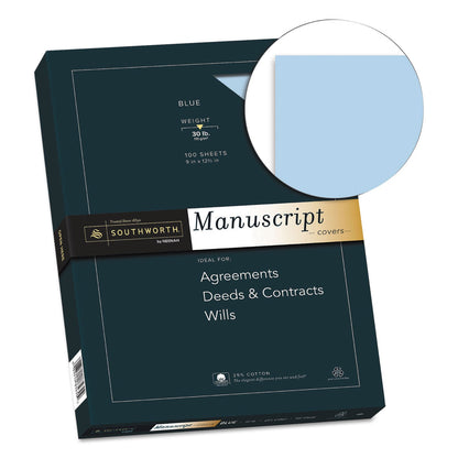 Southworth 25% Cotton Manuscript Cover, 30 lb Bond Weight, 9 x 12.5, 100/Pack