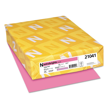 Astrobrights Color Cardstock, 65 lb Cover Weight, 8.5 x 11, Pulsar Pink, 250/Pack