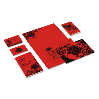 Astrobrights Color Cardstock, 65 lb Cover Weight, 8.5 x 11, Re-Entry Red, 250/Pack