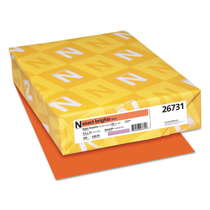 Neenah Paper Exact Brights Paper, 20 lb Bond Weight, 8.5 x 11, Bright Tangerine, 500/Ream