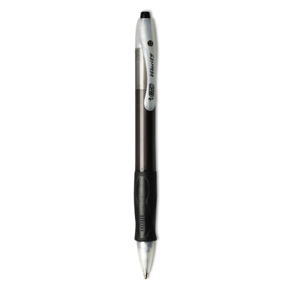 BIC Velocity Easy Glide Ballpoint Pen Value Pack, Retractable, Medium 1 mm, Black Ink, Black Barrel, 36/Pack