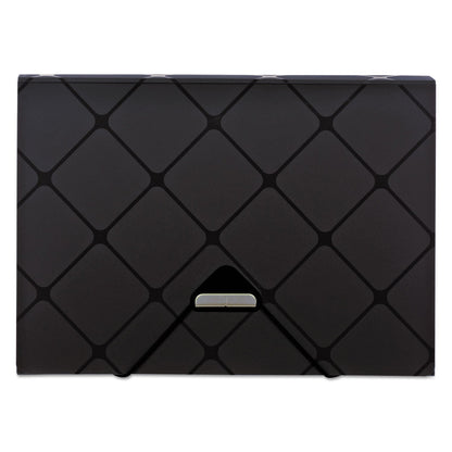 Pendaflex Poly Expanding File, 1.5" Expansion, 13 Sections, Cord/Hook Closure, 1/12-Cut Tabs, Letter Size, Black