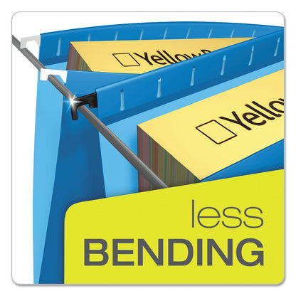 Pendaflex SureHook Hanging Folders, Letter Size, 1/5-Cut Tabs, Blue, 20/Box