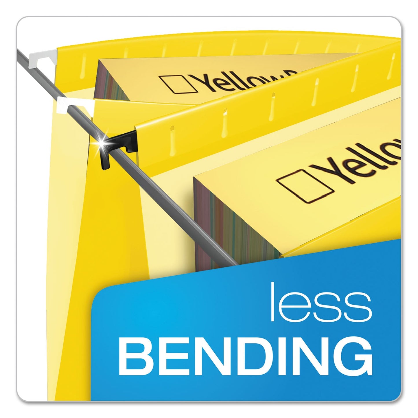 Pendaflex SureHook Hanging Folders, Letter Size, 1/5-Cut Tabs, Yellow, 20/Box