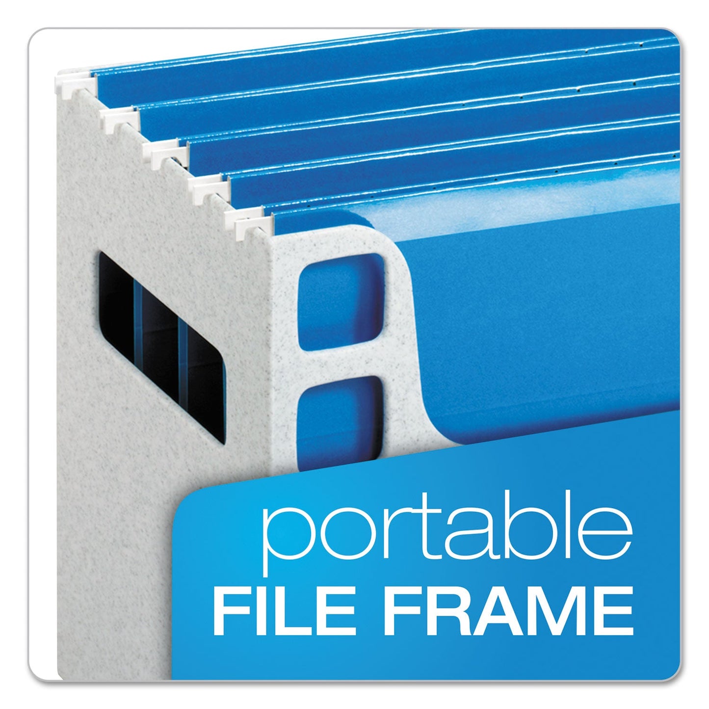 Pendaflex Desktop File With Hanging Folders, Letter Size, 6" Long, Granite