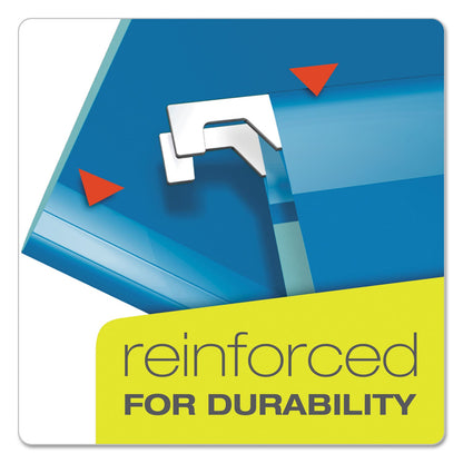 Pendaflex Extra Capacity Reinforced Hanging File Folders with Box Bottom, 2" Capacity, Letter Size, 1/5-Cut Tabs, Blue, 25/Box