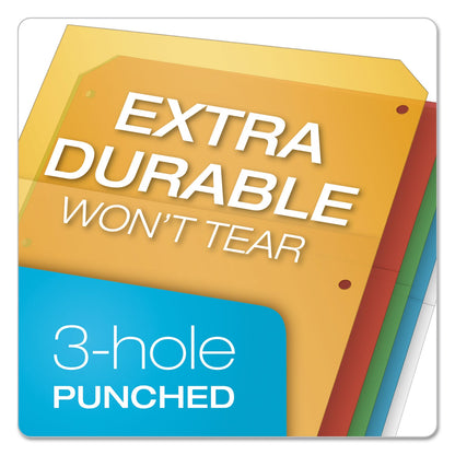 Cardinal Poly Ring Binder Pockets, 8.5 x 11, Assorted Colors, 5/Pack