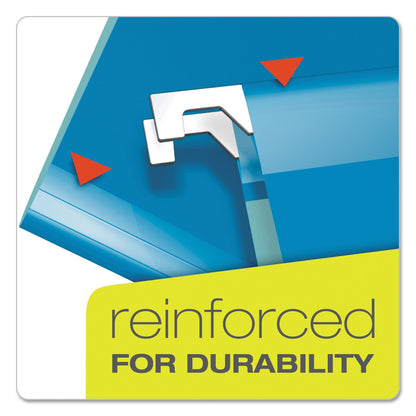 Pendaflex Extra Capacity Reinforced Hanging File Folders with Box Bottom, 2" Capacity, Legal Size, 1/5-Cut Tabs, Blue, 25/Box