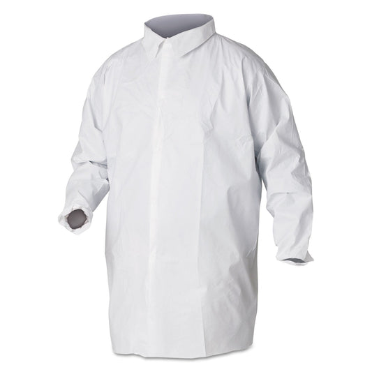 KleenGuard A40 Liquid and Particle Protection Lab Coats, X-Large, White, 30/Carton