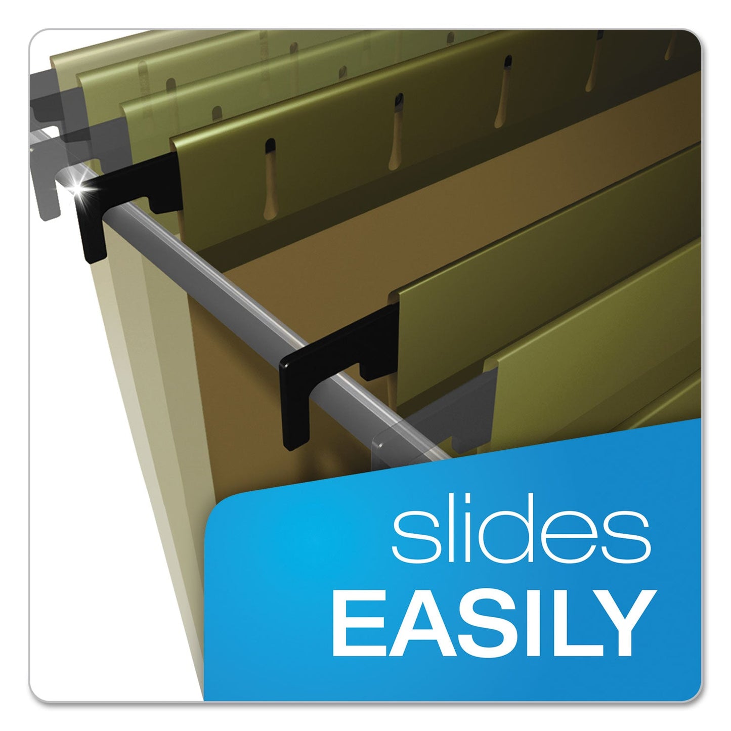 Pendaflex SureHook Hanging Folders, Letter Size, 1/5-Cut Tabs, Standard Green, 20/Box