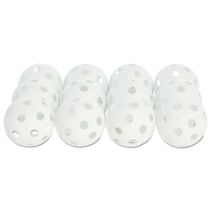 Champion Sports Plastic Baseballs, 9" Diameter, White, 12/Set