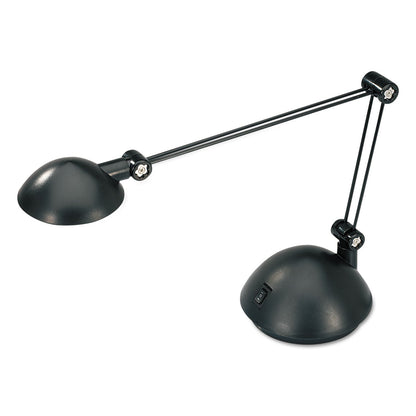 Alera Twin-Arm Task LED Lamp with USB Port, 11.88"w x 5.13"d x 18.5"h, Black