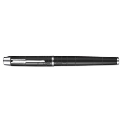 Parker IM Premium Roller Ball Pen, Stick, Fine 0.7 mm, Black Ink, Black/Chrome Barrel