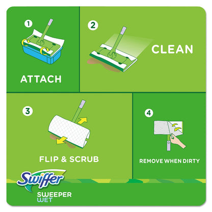 Swiffer Wet Refill Cloths, 10 x 8, Open Window Fresh, Cloth, White, 12/Tub