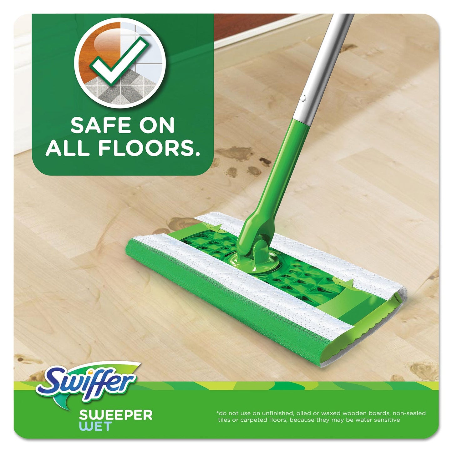 Swiffer Wet Refill Cloths, 10 x 8, Open Window Fresh, Cloth, White, 12/Tub, 12 Tubs/Carton
