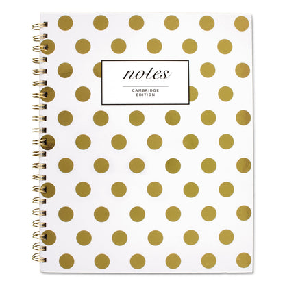 Cambridge Gold Dots Hardcover Notebook, 1 Subject, Wide/Legal Rule, White/Gold Cover, 11 x 8.88, 80 Sheets