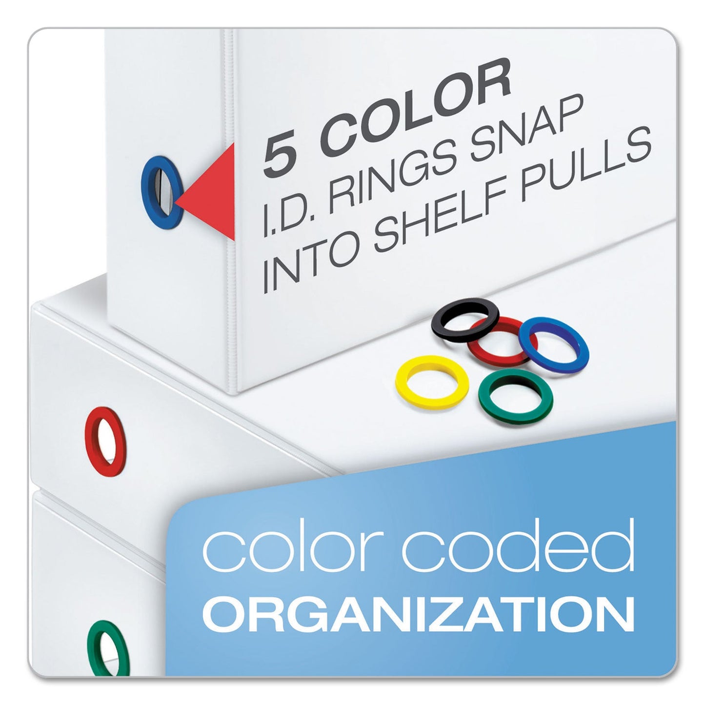 Cardinal FreeStand Easy Open Locking Slant-D Ring Binder, 3 Rings, 4" Capacity, 11 x 8.5, White