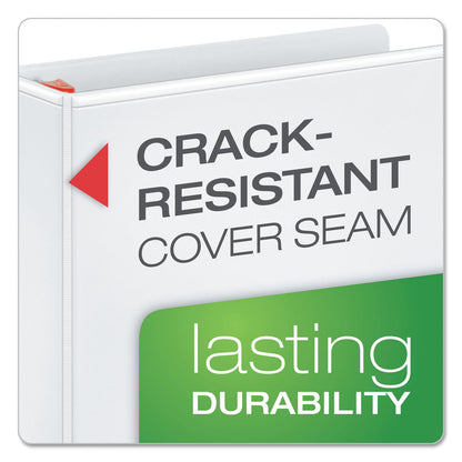 Cardinal XtraLife ClearVue Non-Stick Locking Slant-D Ring Binder, 3 Rings, 4" Capacity, 11 x 8.5, White