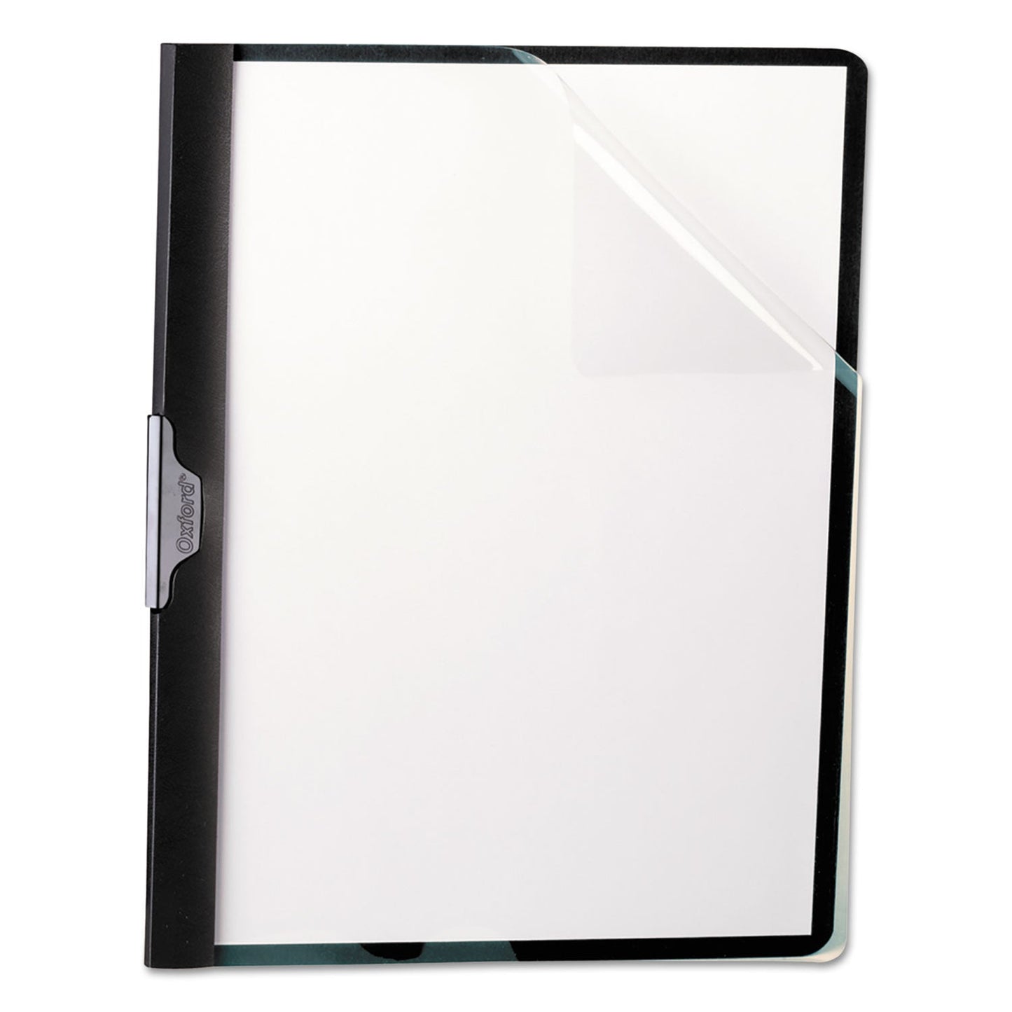 Oxford Ready Clip No-Punch Report Cover, ReadyClip Fastener, 8.5 x 11, Clear/Black