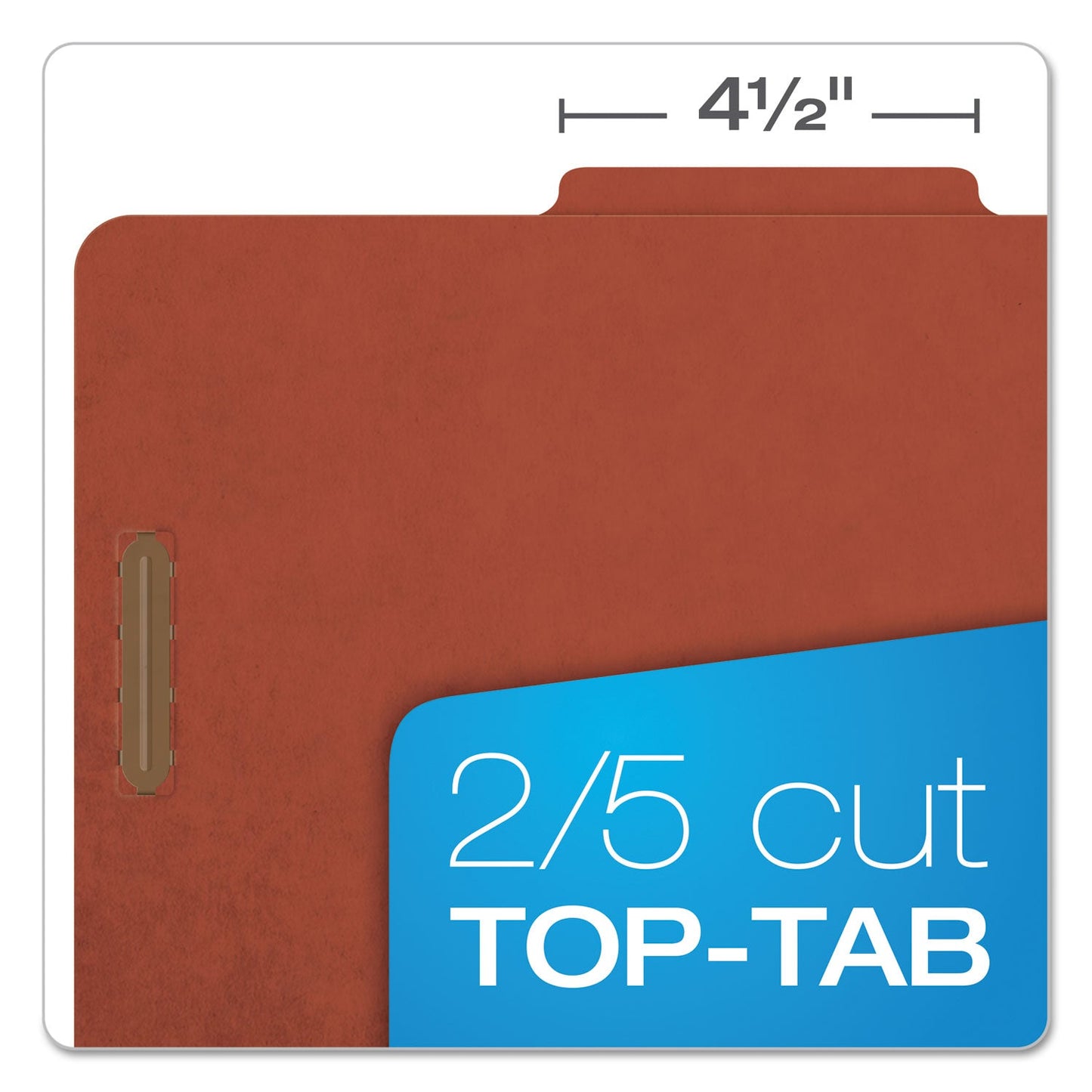 Pendaflex Four-, Six-, and Eight-Section Pressboard Classification Folders, 2 Dividers, Embedded Fasteners, Legal Size, Red, 10/Box