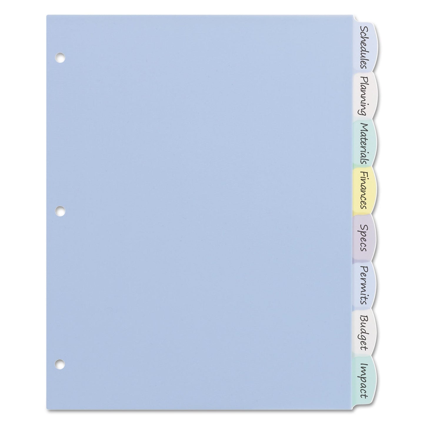 Avery Write and Erase Big Tab Durable Plastic Dividers, 3-Hole Punched, 8-Tab, 11 x 8.5, Assorted, 1 Set