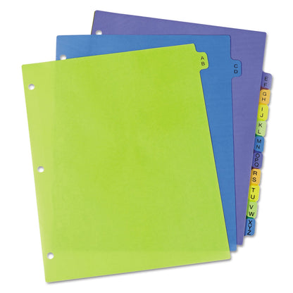 Avery Durable Preprinted Plastic Tab Dividers, 12-Tab, A to Z, 11 x 8.5, Assorted, 1 Set