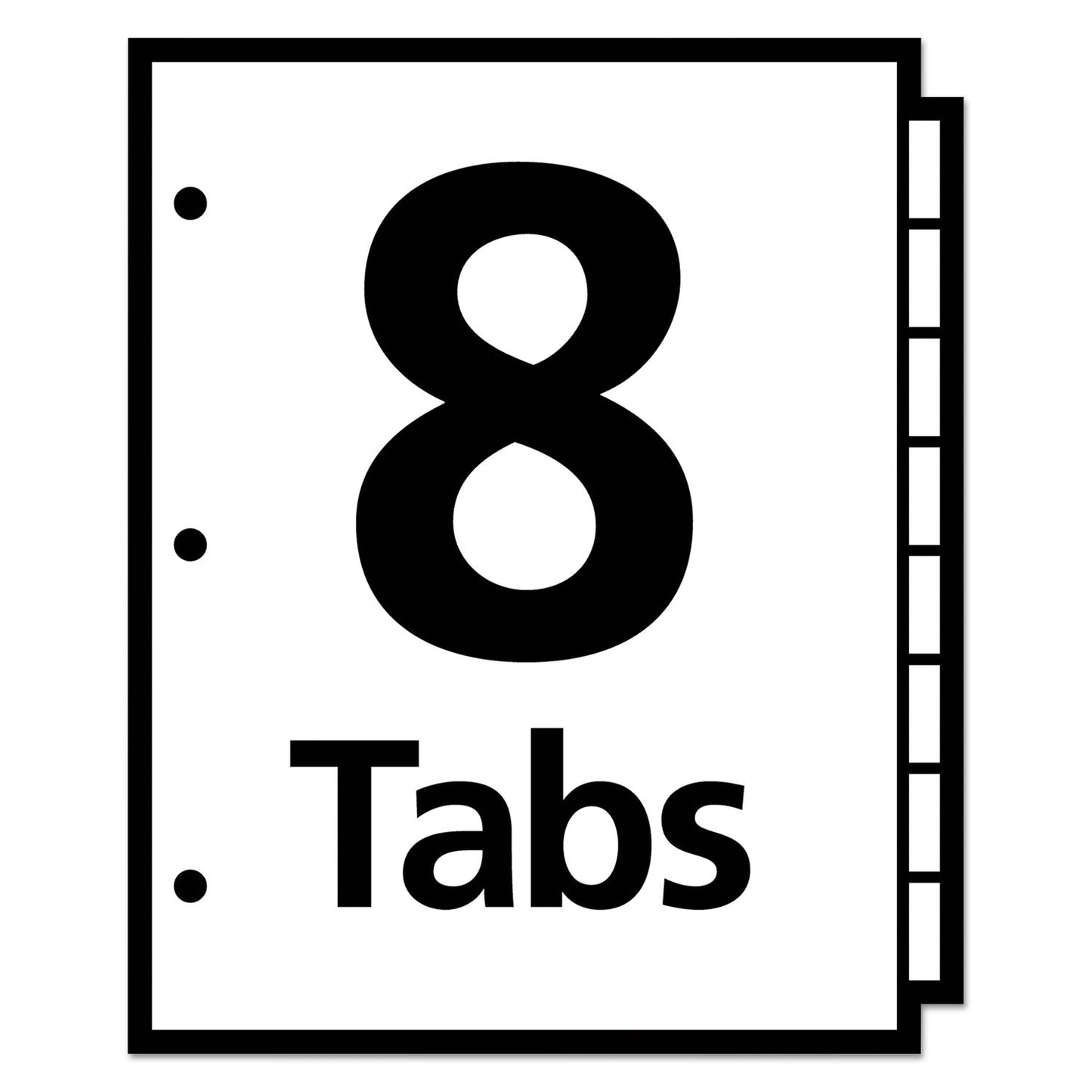 Avery Write and Erase Big Tab Paper Dividers, 8-Tab, 11 x 8.5, White, White Tabs, 1 Set