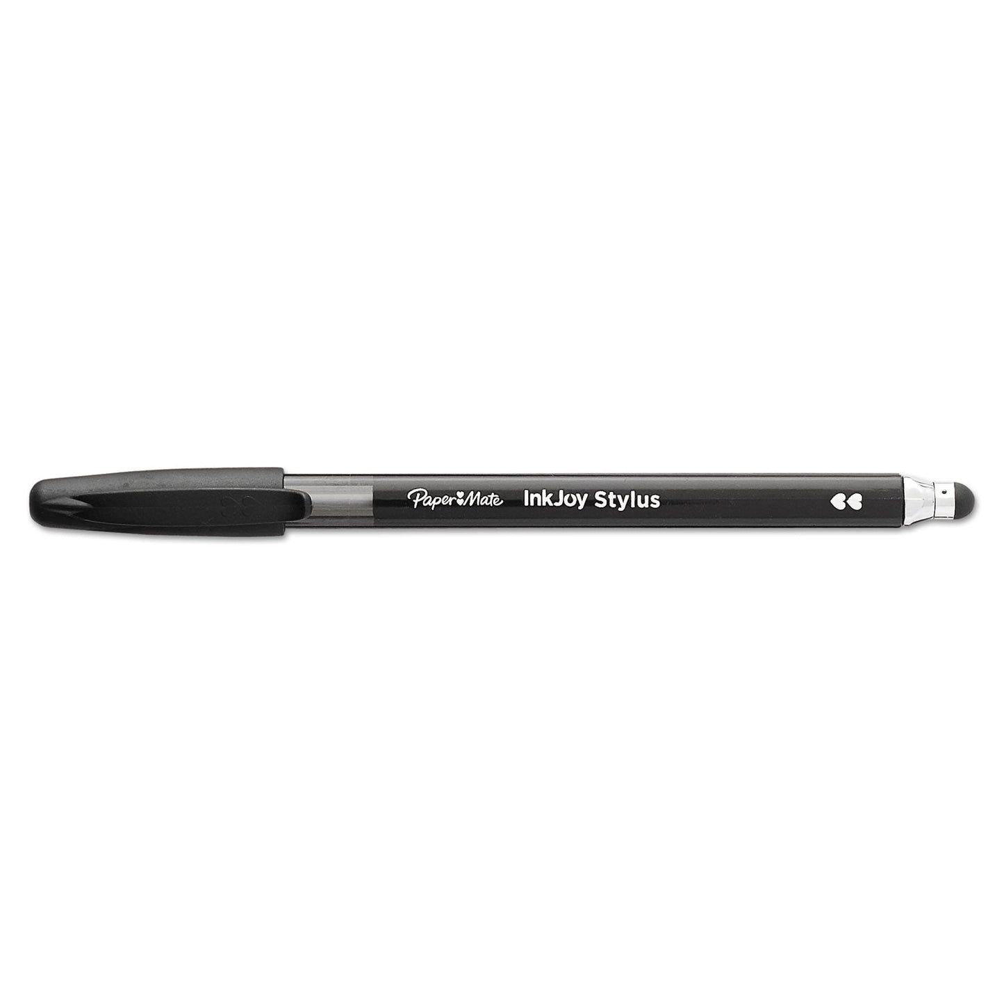 Paper Mate InkJoy 100 Ballpoint Pen/Stylus, Stick, Medium 1 mm, Black Ink, Black Barrel, Dozen