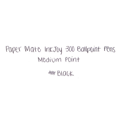 Paper Mate InkJoy 300 RT Ballpoint Pen, Refillable, Retractable, Medium 1 mm, Black Ink, Smoke Barrel, 36/Box