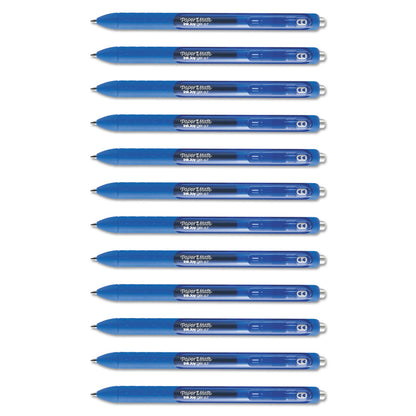 Paper Mate InkJoy Gel Pen, Retractable, Medium 0.7 mm, Blue Ink, Blue Barrel, Dozen