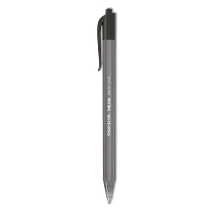 Paper Mate InkJoy 100 RT Ballpoint Pen, Retractable, Medium 1 mm, Black Ink, Black Barrel, 20/Pack