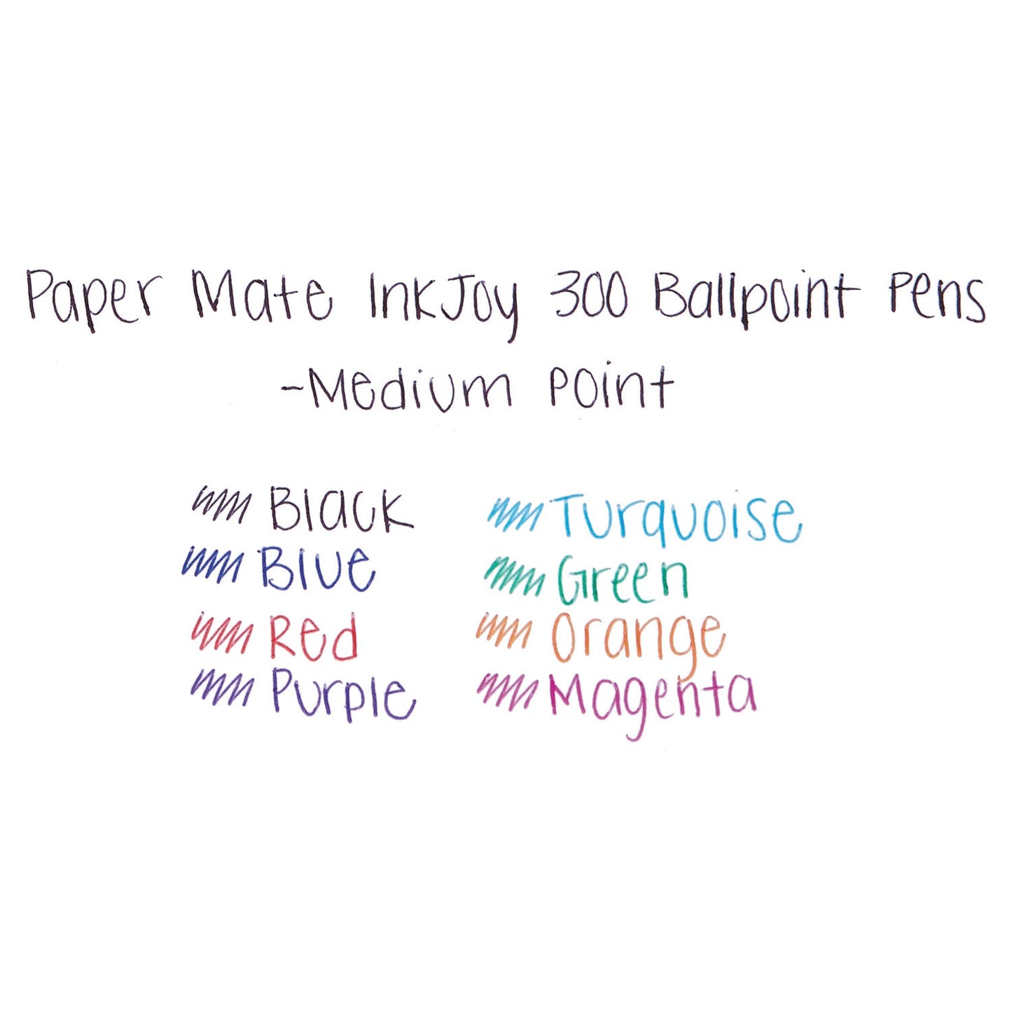 Paper Mate InkJoy 300 RT Ballpoint Pen Retractable, Medium 1 mm, Assorted Ink and Barrel Colors, 8/Pack