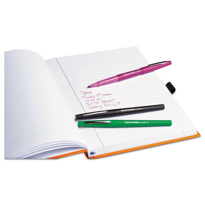 Paper Mate Point Guard Flair Felt Tip Porous Point Pen, Stick, Medium 0.7 mm, Green Ink, Green Barrel, Dozen