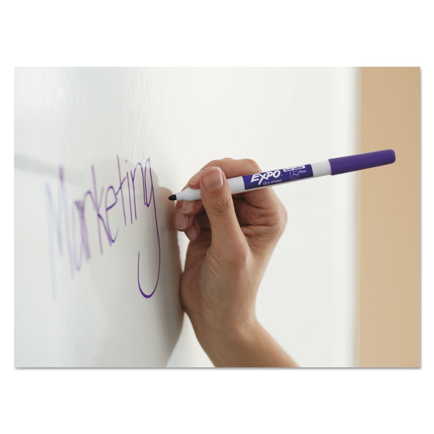 EXPO Low-Odor Dry-Erase Marker, Fine Bullet Tip, Black, Dozen