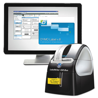 DYMO LabelWriter 450 DUO Label Printer, 71 Labels/min Print Speed, 5.5 x 7.8 x 7.3