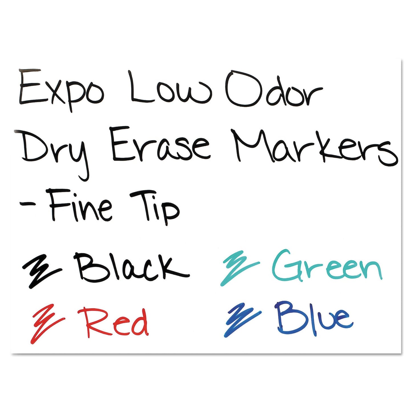 EXPO Low-Odor Dry-Erase Marker, Fine Bullet Tip, Black, Dozen