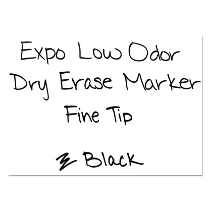 EXPO Low-Odor Dry-Erase Marker Value Pack, Fine Bullet Tip, Black, 36/Box