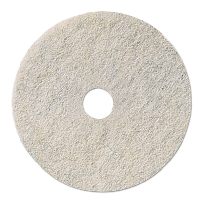 Boardwalk Natural Burnishing Floor Pads, 17" Diameter, White, 5/Carton