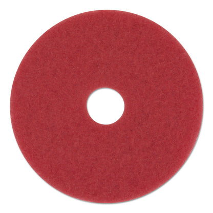 3M Low-Speed Buffer Floor Pads 5100, 20" Diameter, Red, 5/Carton