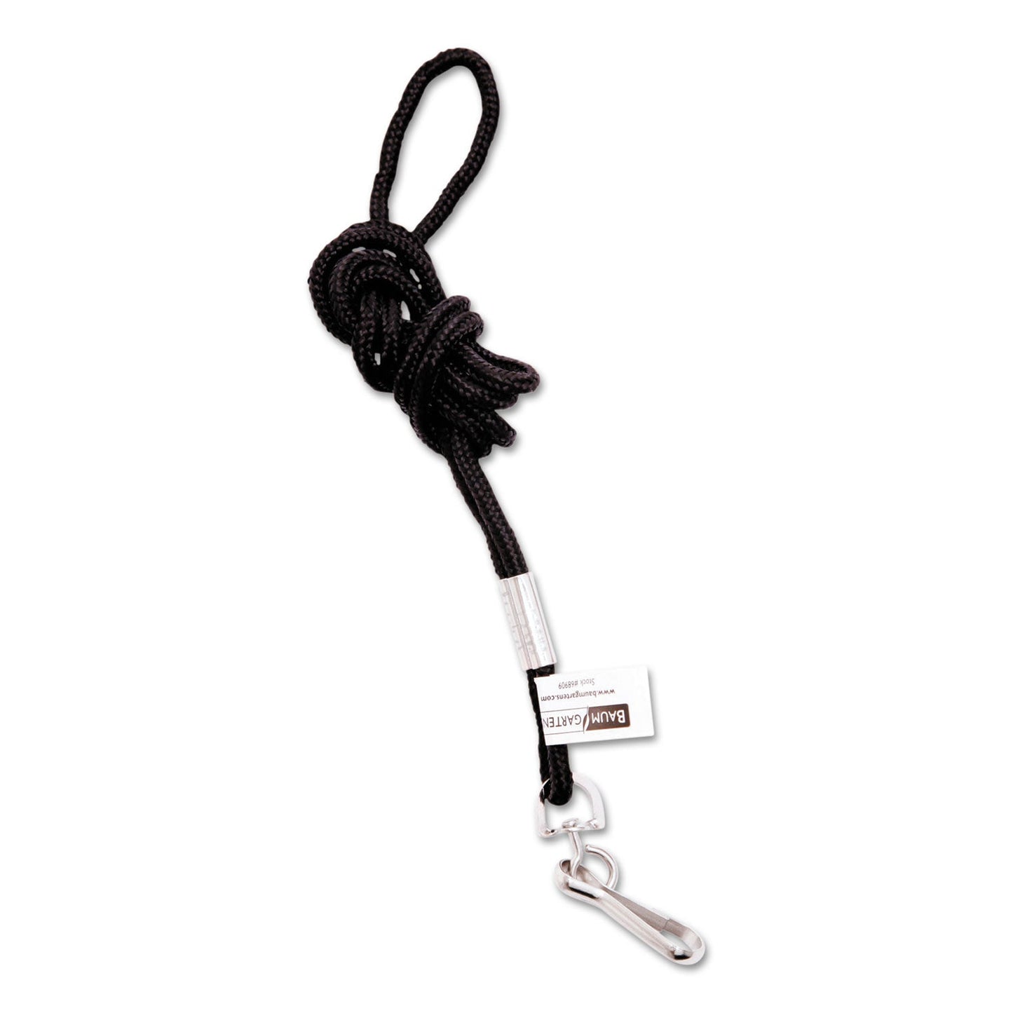 SICURIX Rope Lanyard, Metal Hook Fastener, 36" Long, Nylon, Black