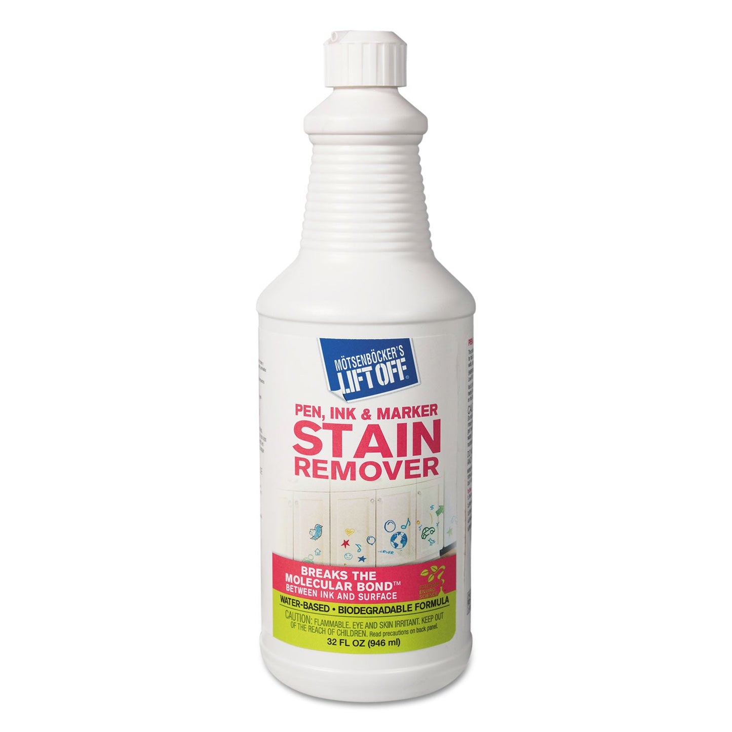 Motsenbocker's Lift-Off Lift Off #3: Pen, Ink and Marker Graffiti Remover, 32 oz Pour Bottle, 6/Carton