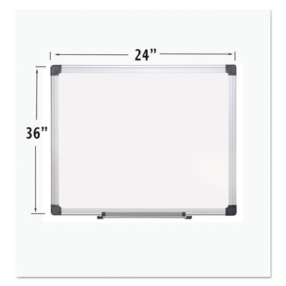 MasterVision Porcelain Value Dry Erase Board, 24 x 36, White, Aluminum Frame