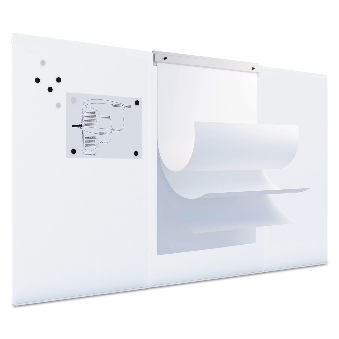 MasterVision Magnetic Dry Erase Tile Board, 29 1/2 x 45, White Surface