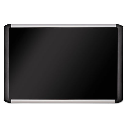 MasterVision Black fabric bulletin board, 36 x 48, Silver/Black