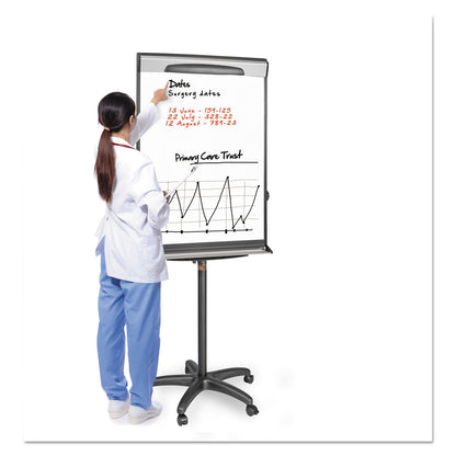 MasterVision Tripod Extension Bar Magnetic Dry-Erase Easel, 69" to 78" High, Black/Silver