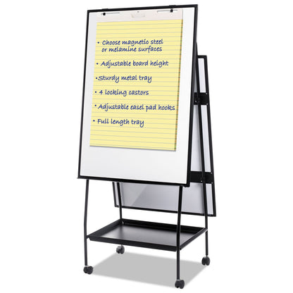 MasterVision Creation Station Magnetic Dry Erase Board, 29 1/2 x 74 7/8, Black Frame