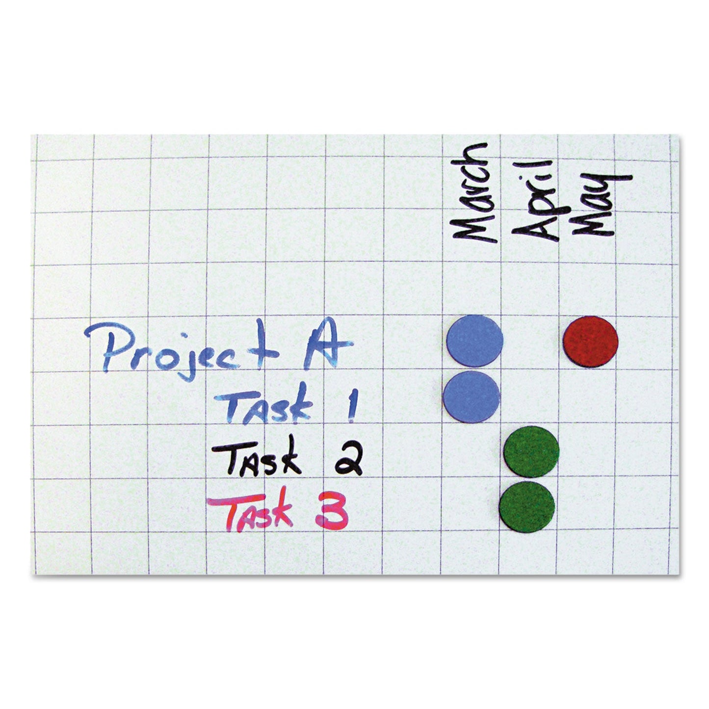 MasterVision Interchangeable Magnetic Board Accessories, Circles, 0.75" Diameter, Blue, 20/Pack
