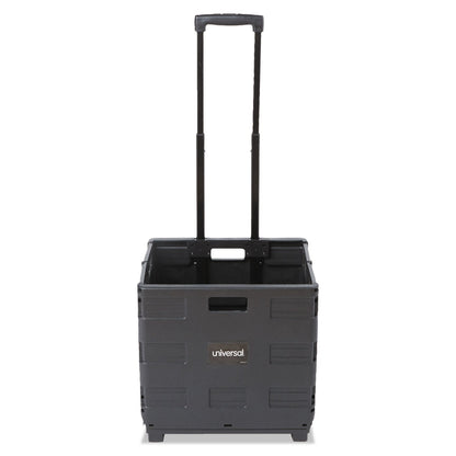 Universal Collapsible Mobile Storage Crate, Plastic, 18.25 x 15 x 18.25 to 39.37, Black