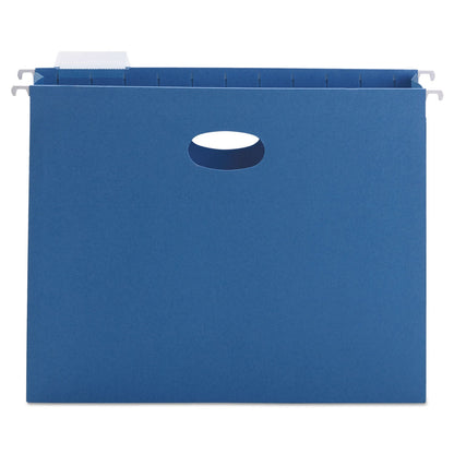 Smead Hanging Pockets with Full-Height Gusset, 1 Section, 2" Capacity, Letter Size, 1/5-Cut Tabs, Sky Blue, 25/Box