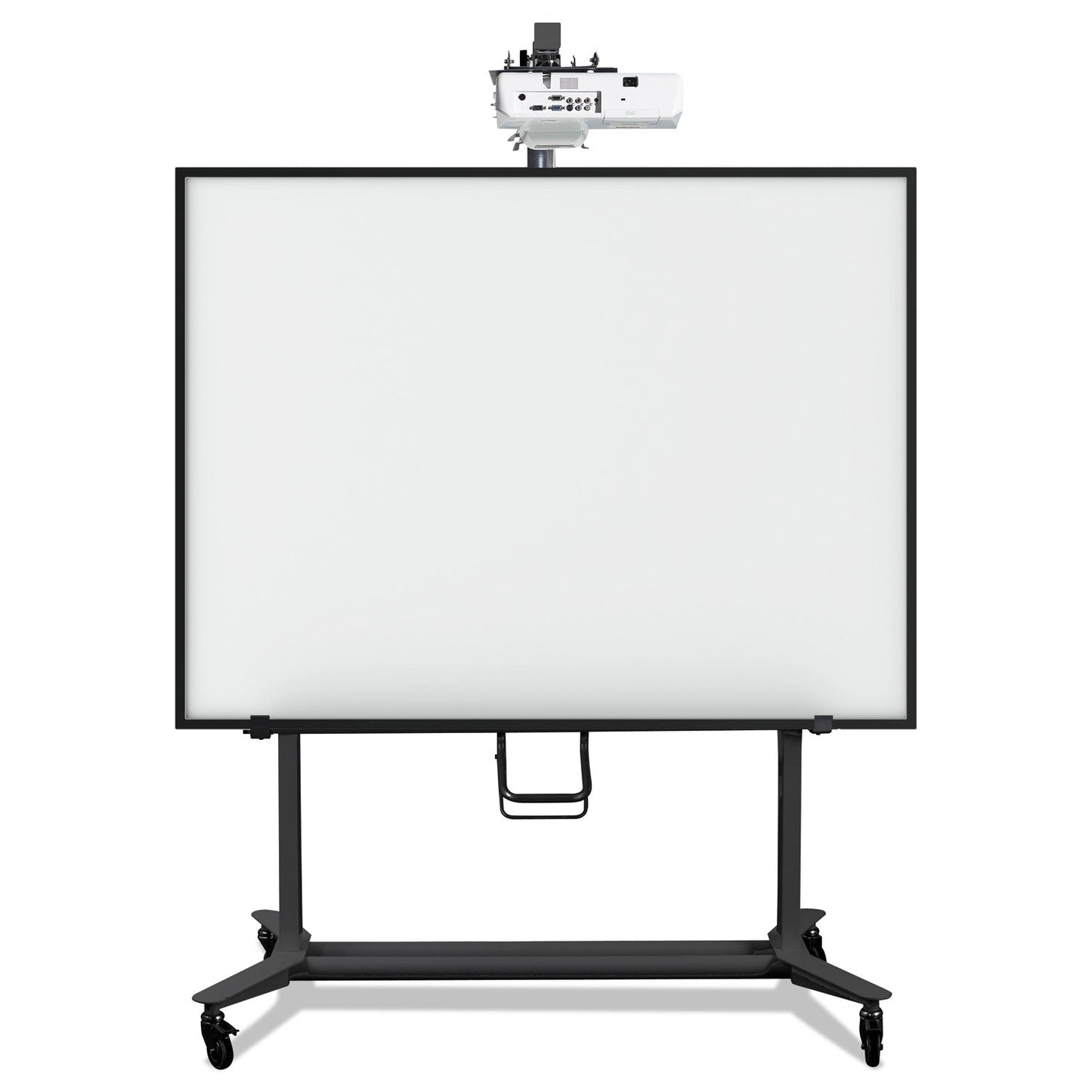 MasterVision Interactive Board Mobile Stand with Ultra-Short Throw Projector Arm and Mounting Plate, 76" x 26" x 70" to 80", Black